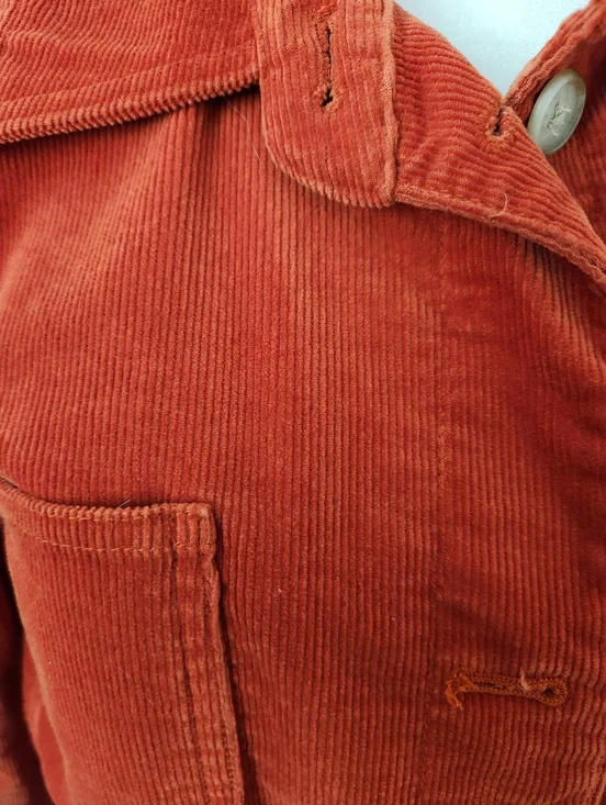 Casual Corner Orange Corduroy Button-Front Jacket - Picture 2 of 6